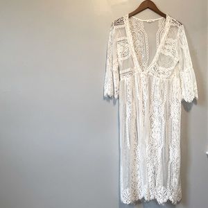 White Lace Duster Kimono